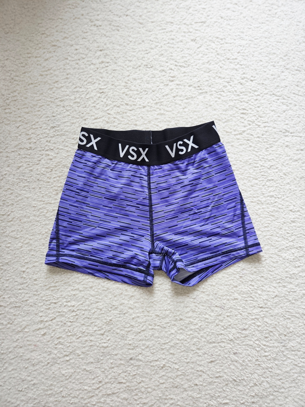 VSX Black and Purple Striped Performance Shorts